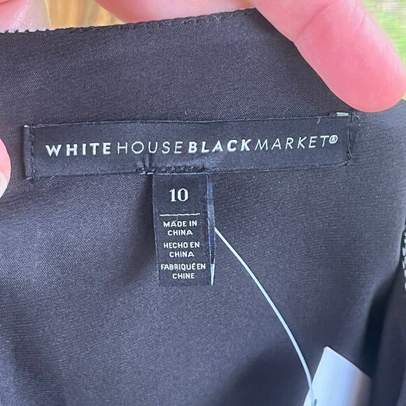 White House Black Market Vegan Leather Houndstooth Sheath Dress Size 10. NEW - Picture 11 of 13